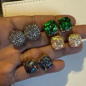 kate spade Green, Silver, and Multicolor Earrings Set..
